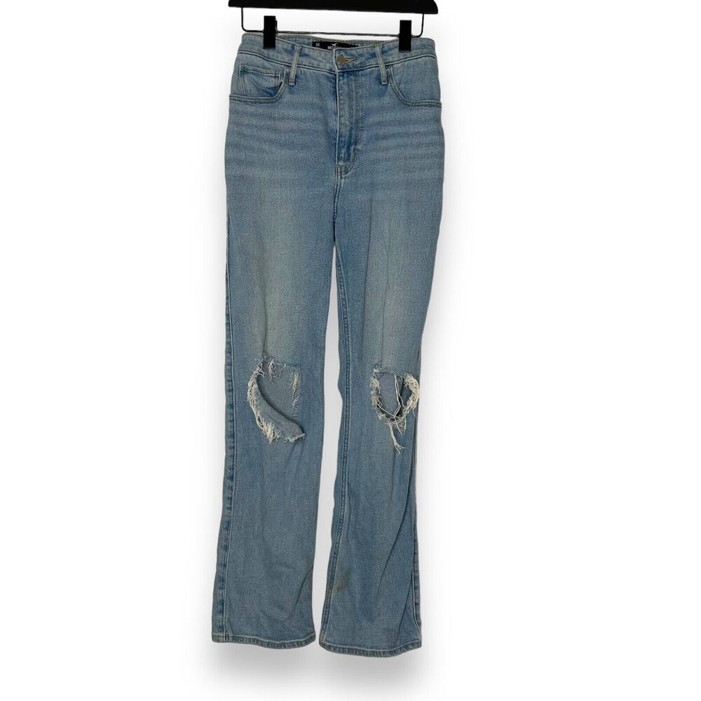 HOLLISTER Ultra High Rise Dad Jeans Womens 26 Vintage Stretch Distressed Grunge